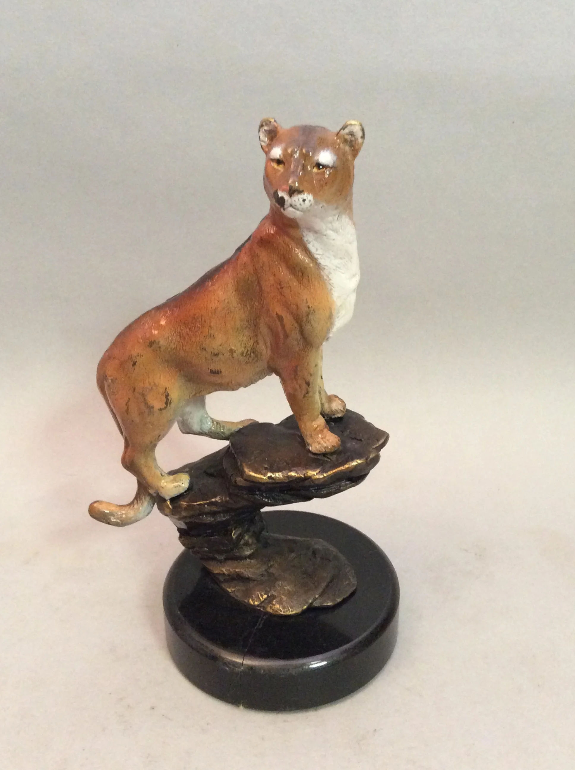 Brass Mountain Lion Figurine