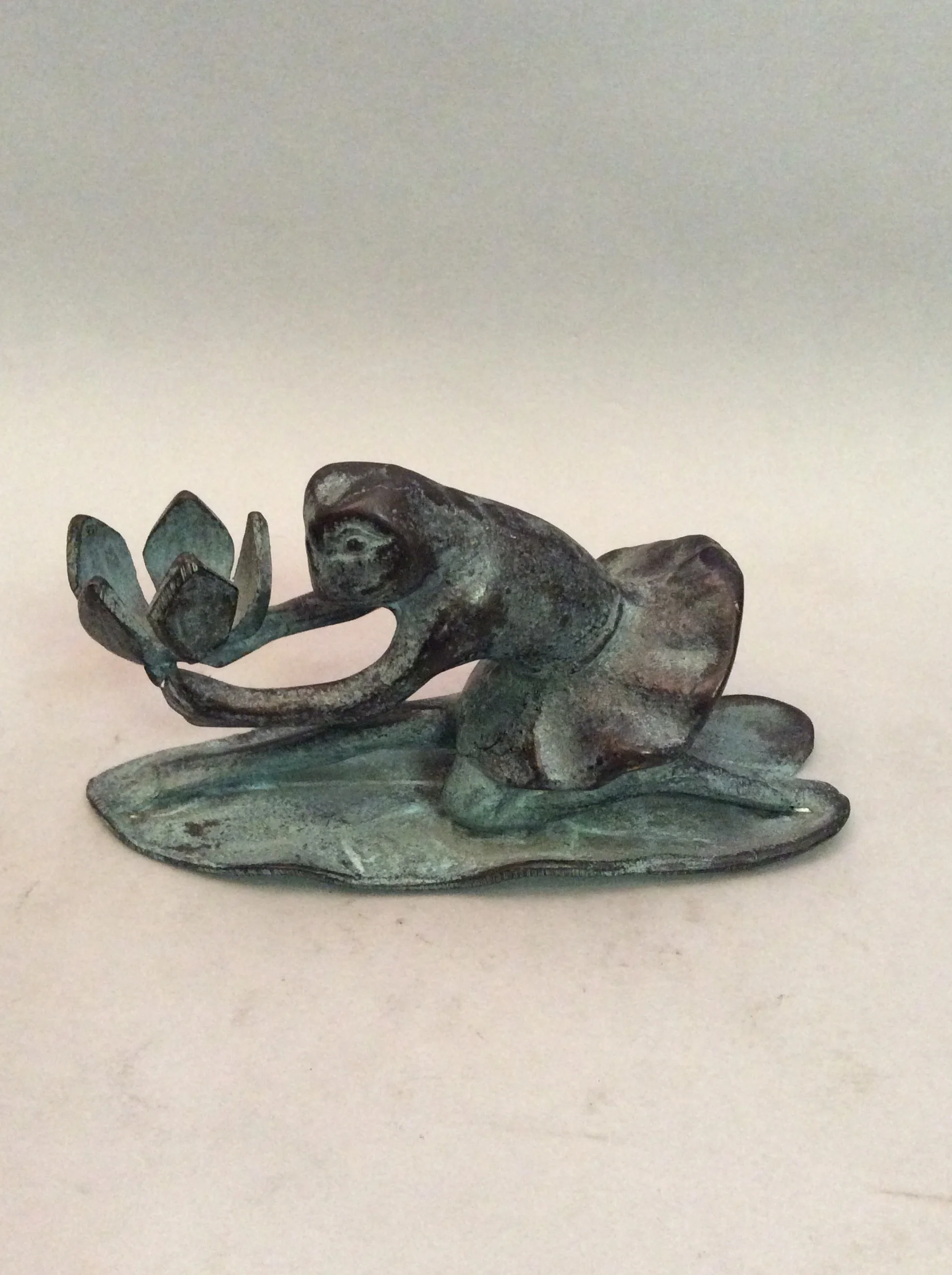 Brass Ballerina Frog Candleholder