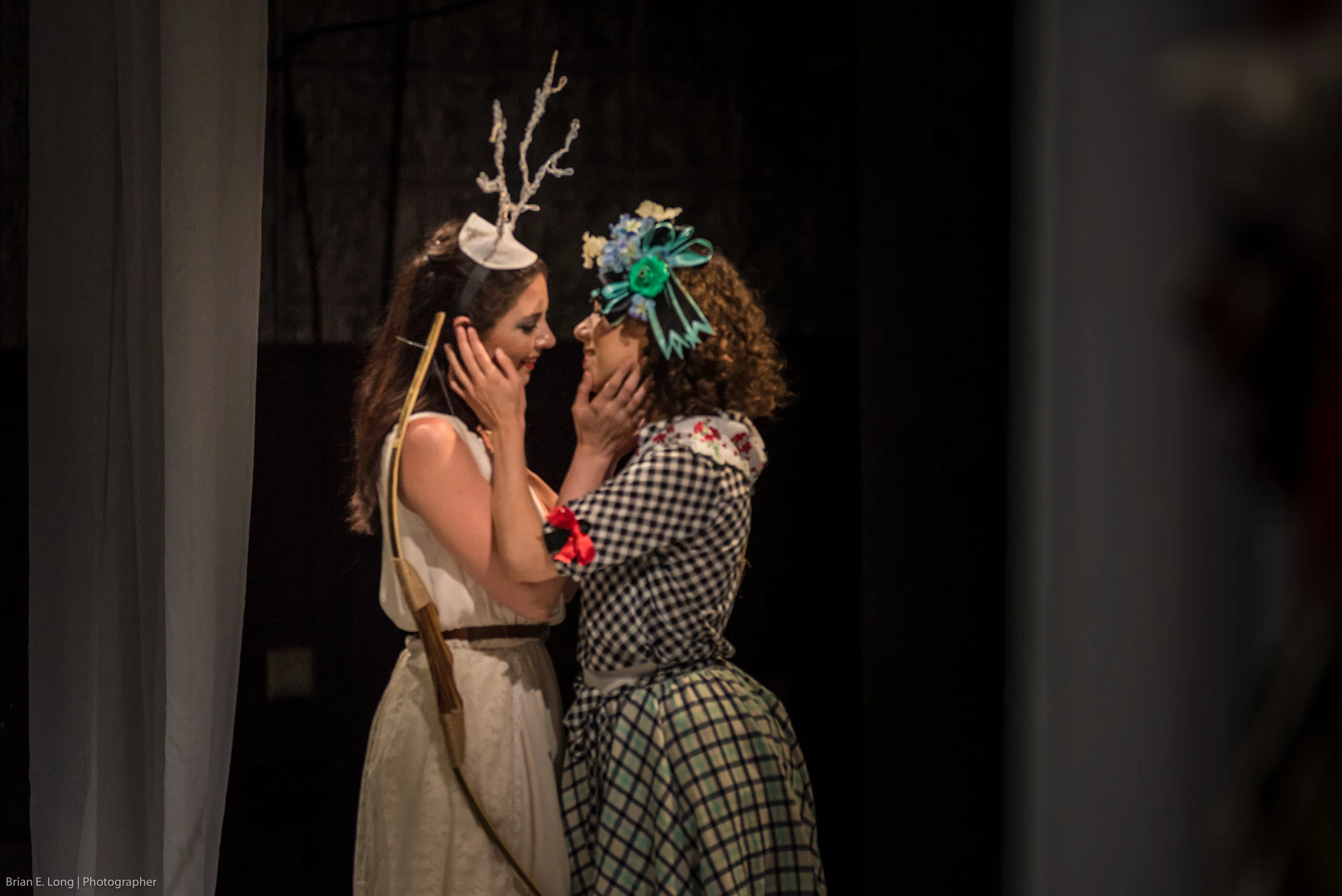 As Calisto in La Calisto with dell'Arte Opera Ensemble, 2017, LaMama Theatre. Photography: Brian Long Stage Direction: Brittany Goodwin Music Direction: Charles Weaver Costumes: Claire Townsend Makeup and Hair Design: Georgi Eberhard Scenic Design: You-Shin Chen Lighting Design: Dante Olivia Smith Also pictured: Adria Caffaro