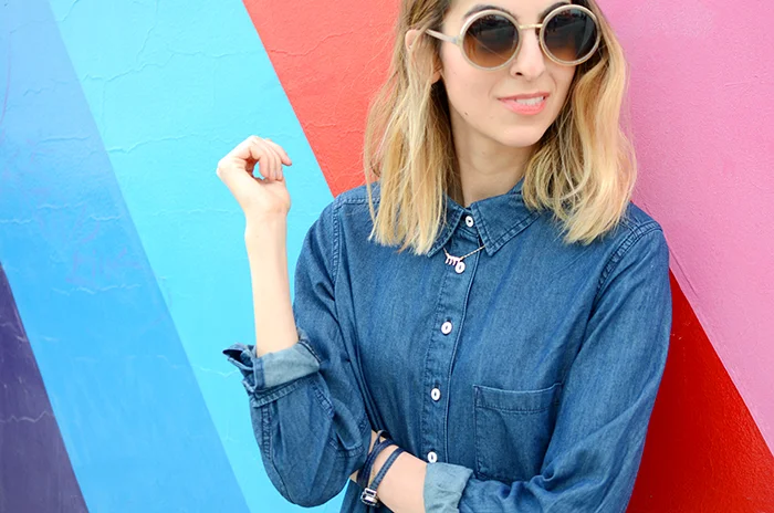 jean dress close up