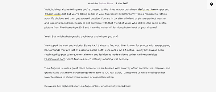 fashion blogger feature