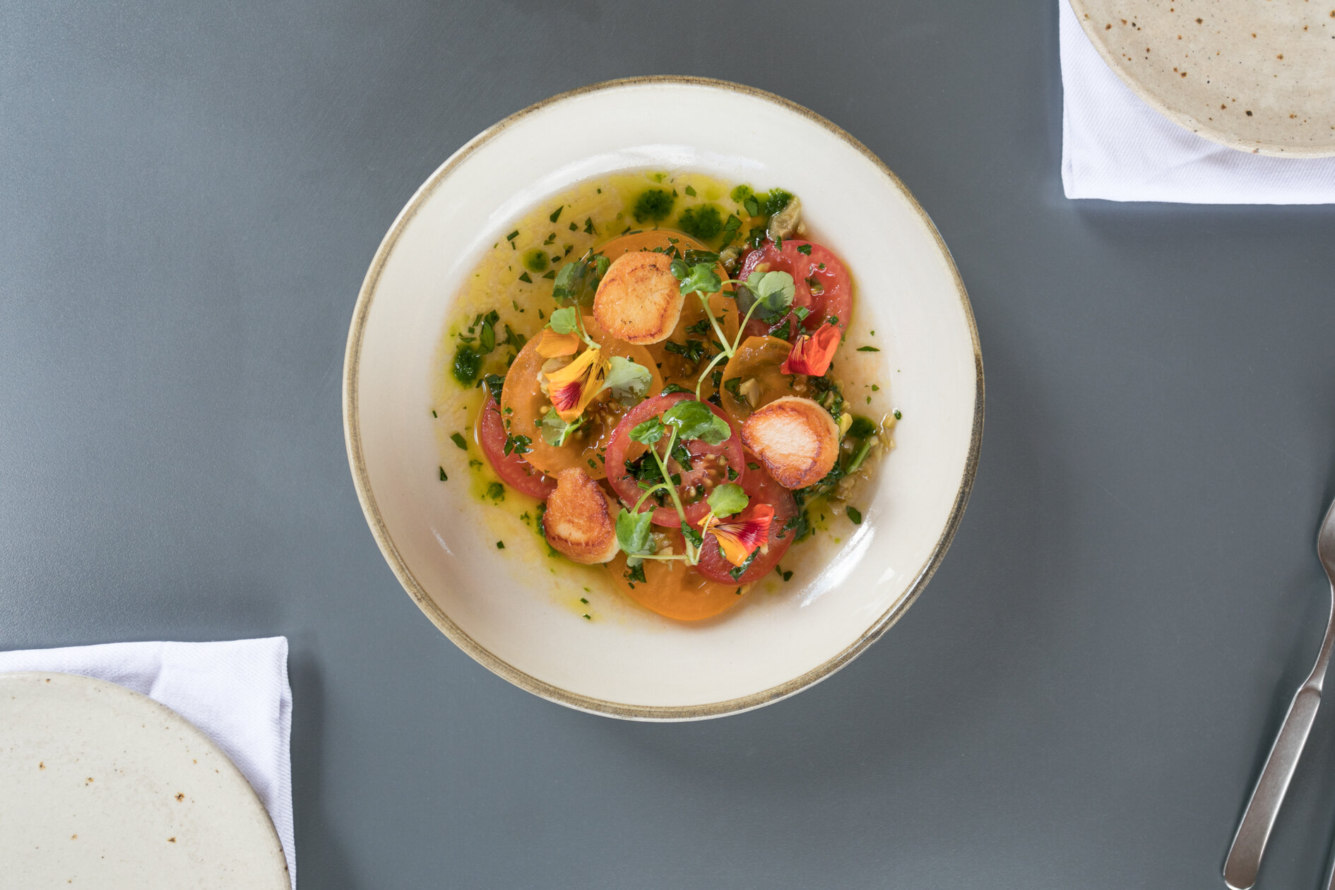 Box E Bristol Food photography_Scallop and heritage tomato _ by Chloe Edwards photography-2756.jpg