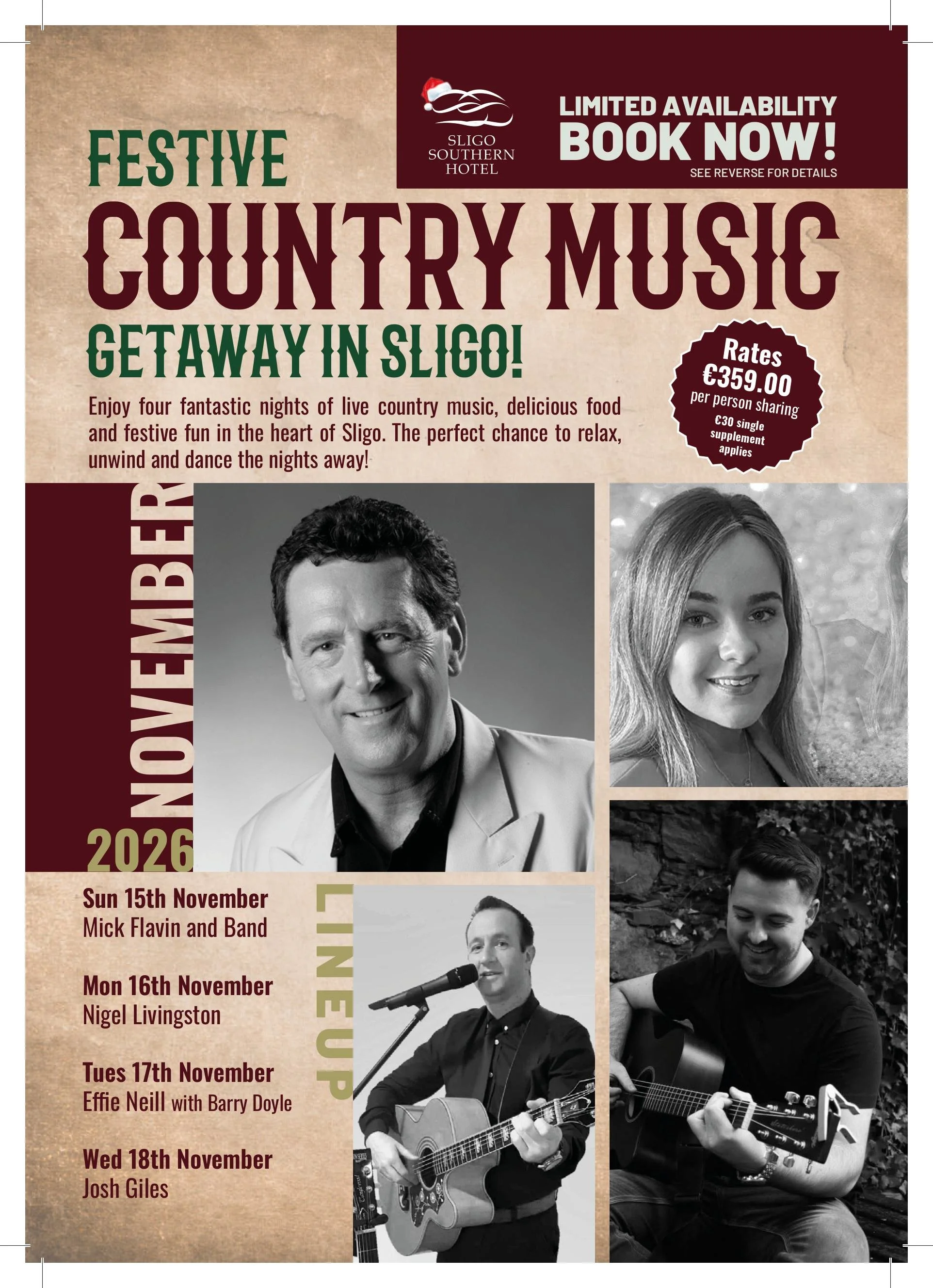 The Ultimate Festive Country Music Getaway in Sligo