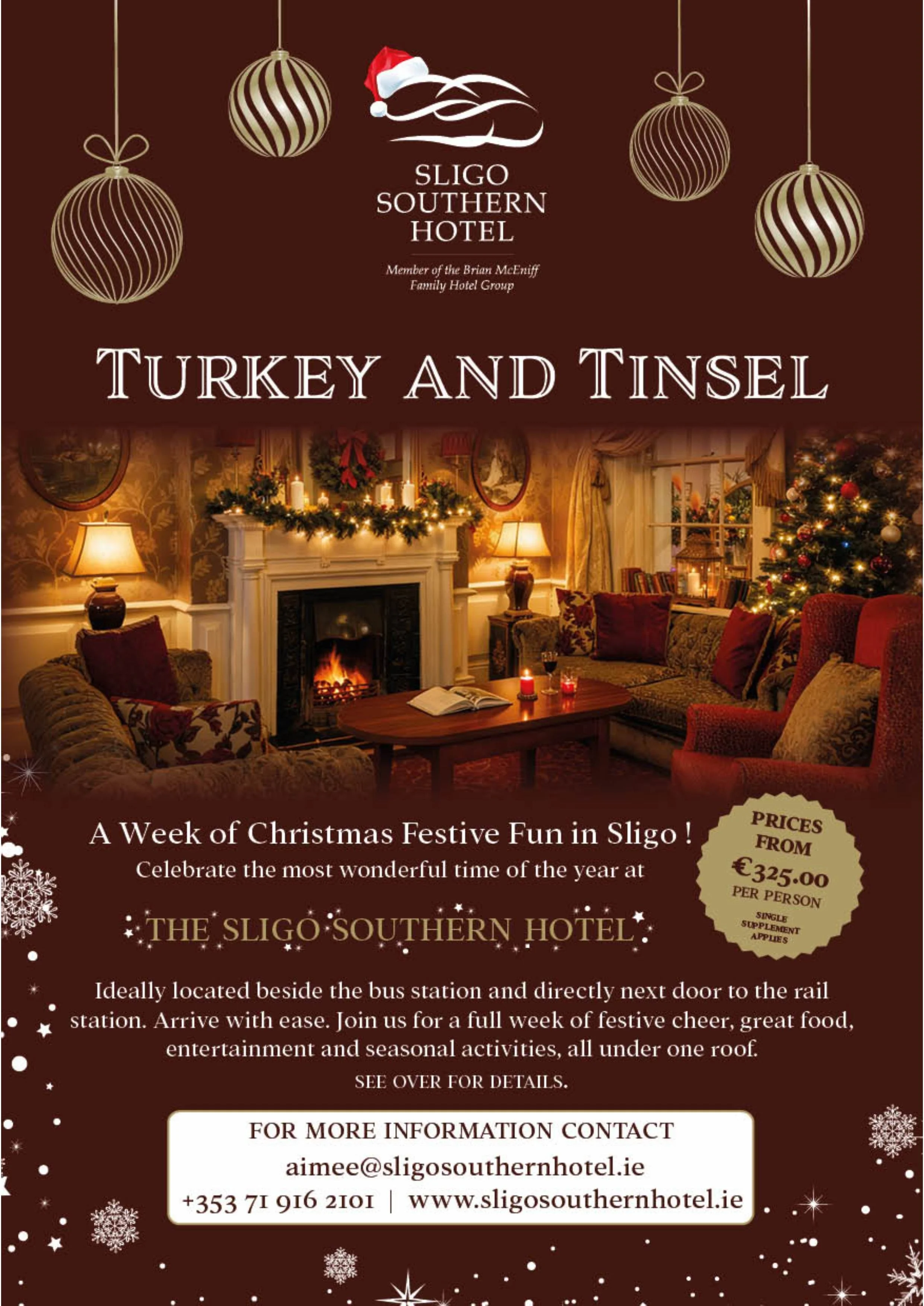 Experience the Magic of Christmas Early with Turkey and Tinsel at the Sligo Southern Hotel