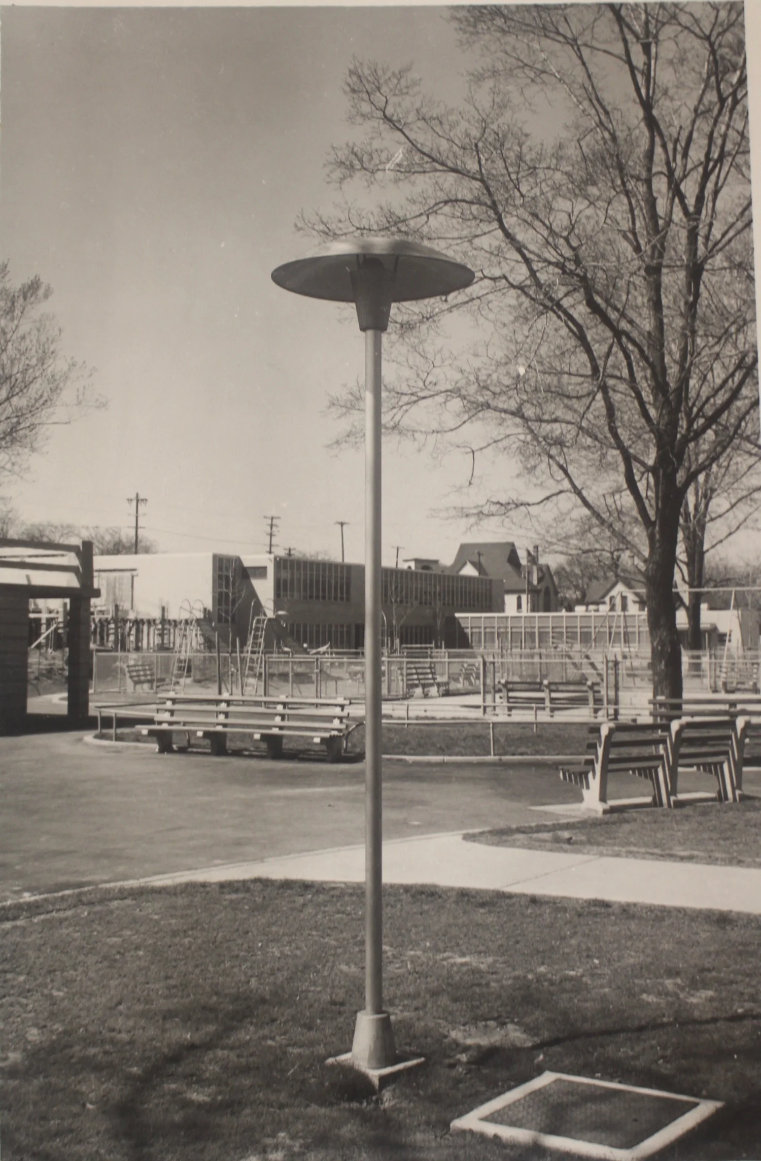 LIGHTING AND SHADED BENCHES AT PARK-PLAYGROUNDS
