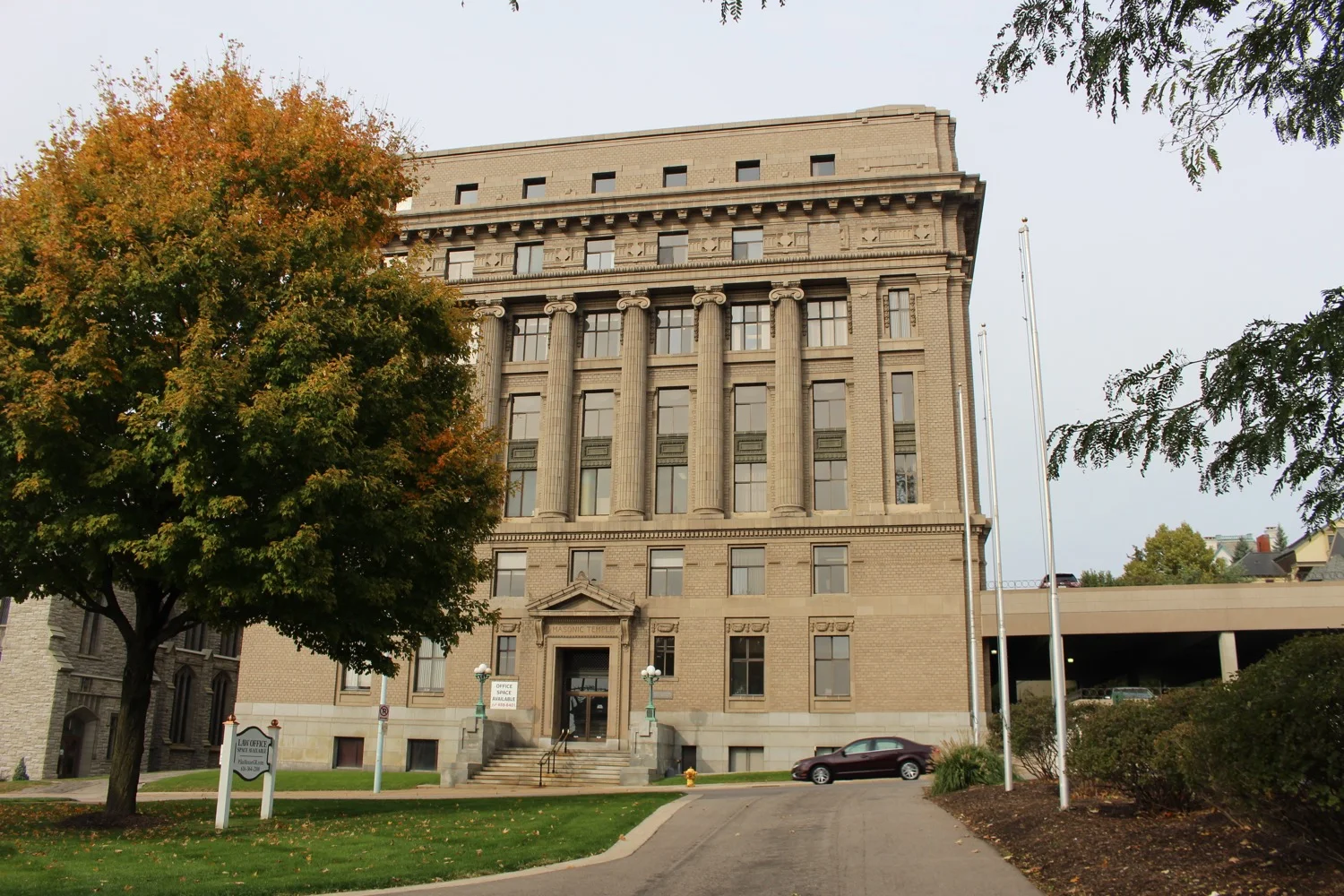Masonic Temple on East Fulton Street overlooking downtown Grand Rapids