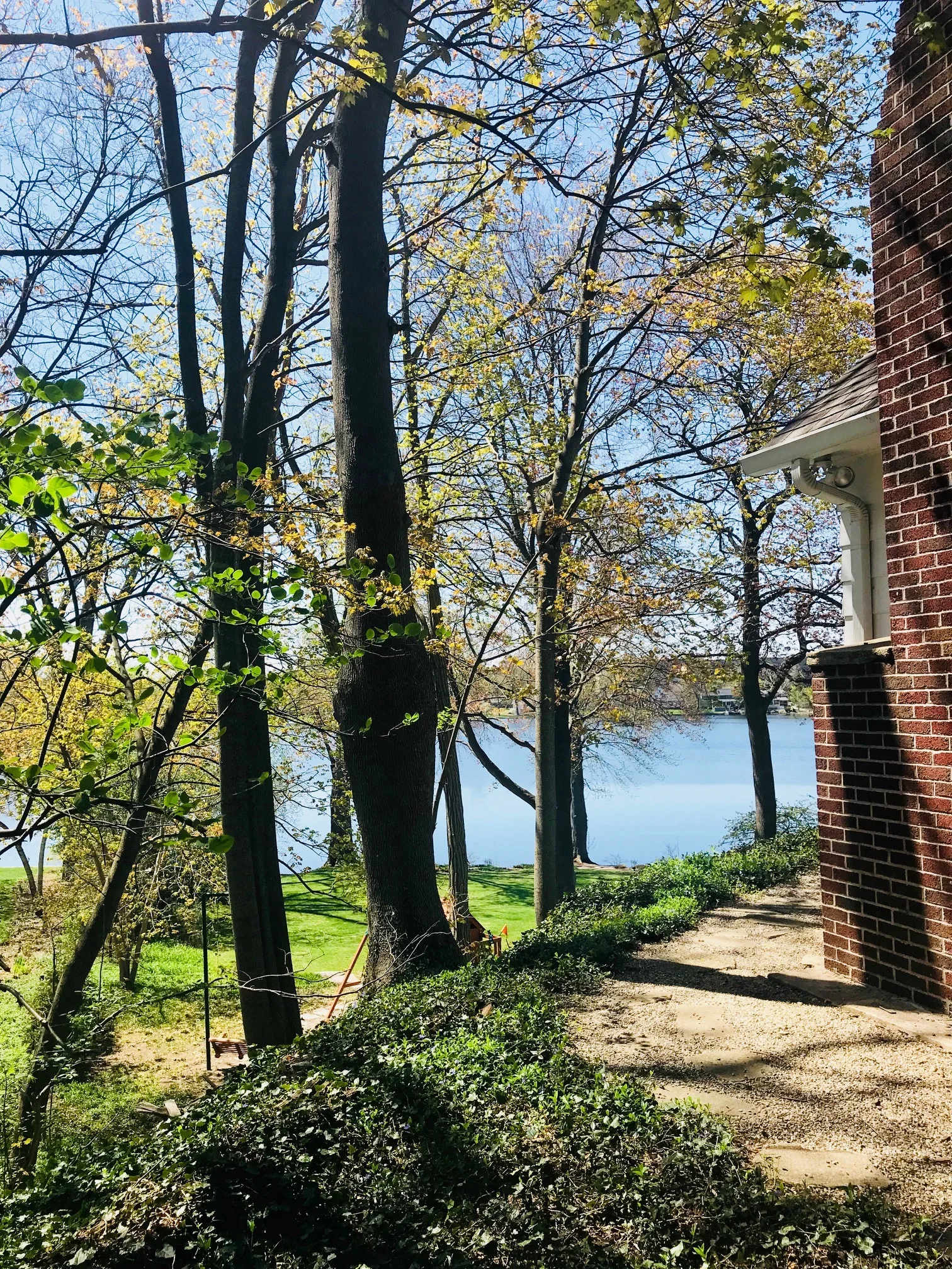 View of the lake from the side of the house