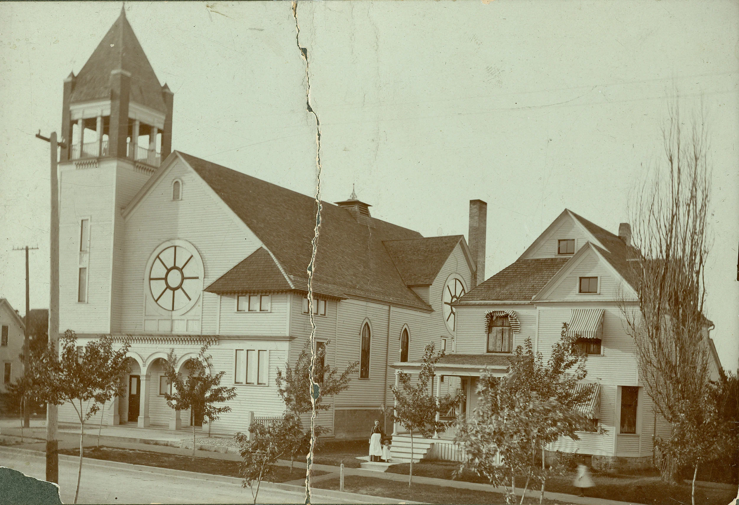 CHURCH 3 OLD PHOTO OF CHURCH AND HOUSE.JPG