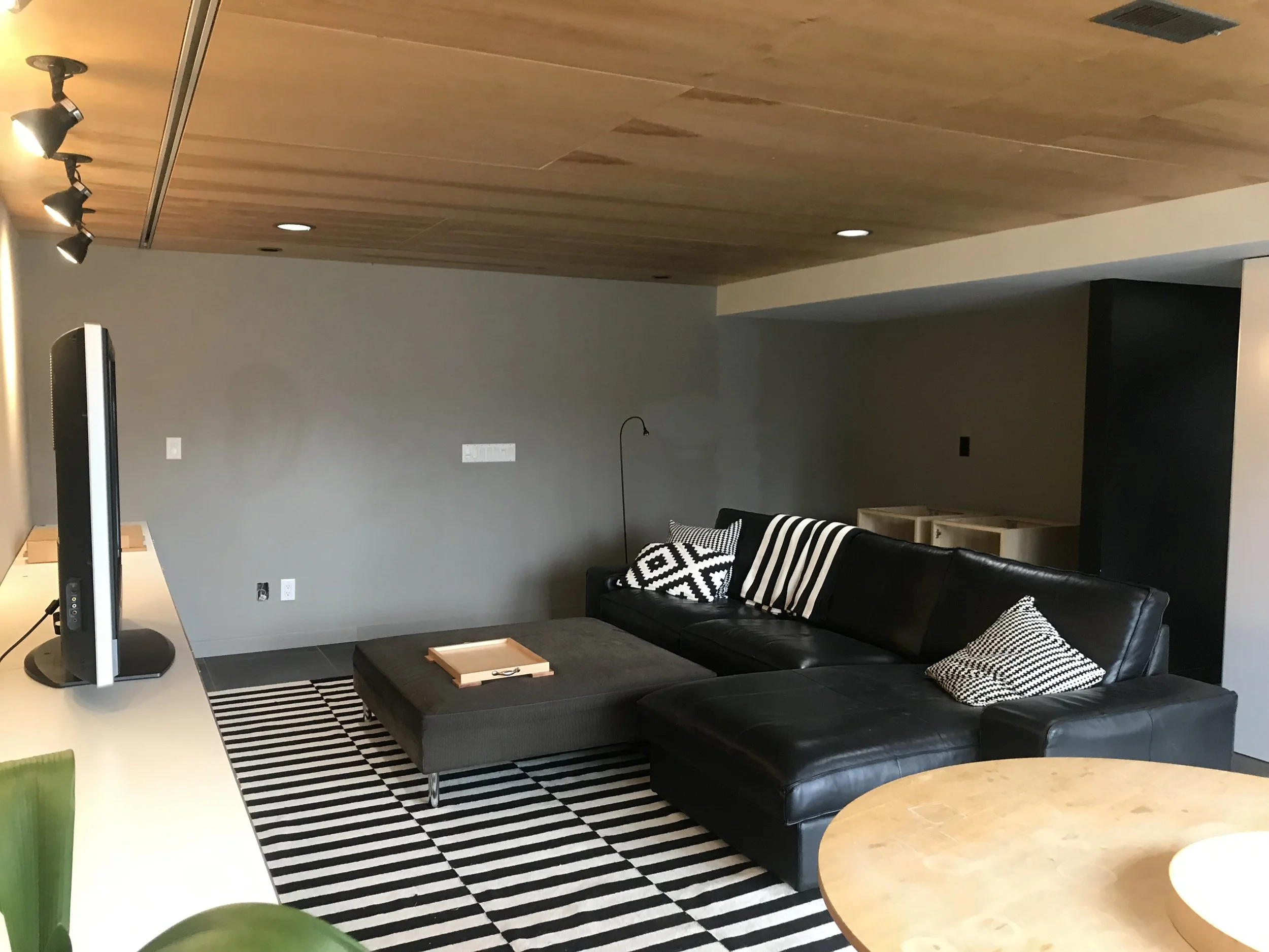 Closeup of Plywood Ceiling