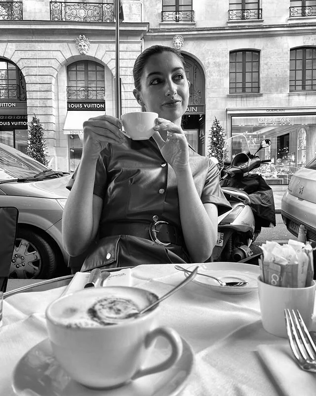 Can every morning start like this? 🦋❤️🇫🇷 cappuccinos w/ @sambrabham in Paris.