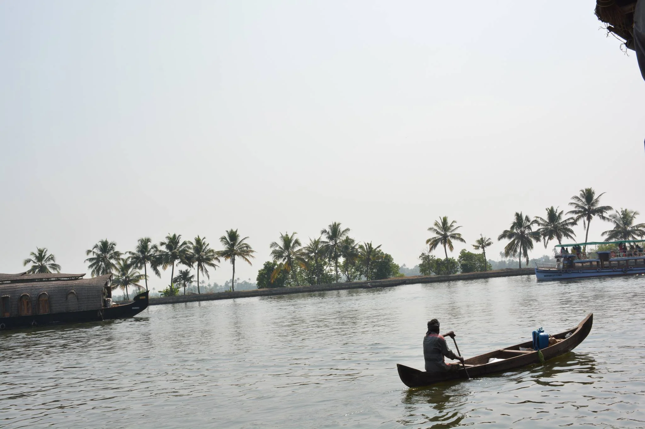 A man in a boat in Alleppey, Kerala, Dec. 2013.