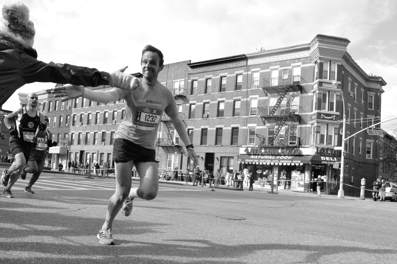  A runner during the New York City Marathon on Nov. 4, 2014 in Park Slope, Brooklyn.    