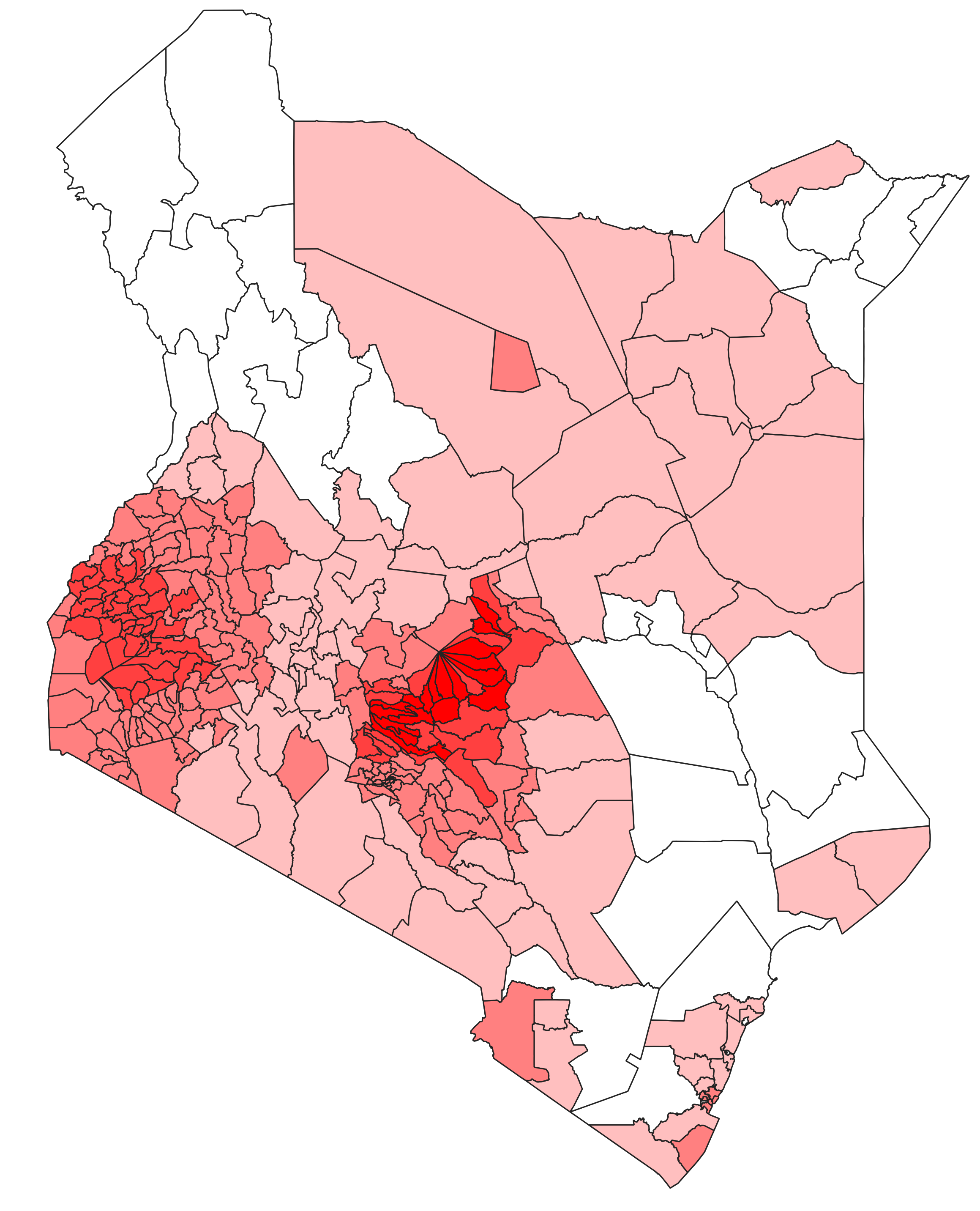 20-year mean precipitation levels in April, mapped at the constituency level