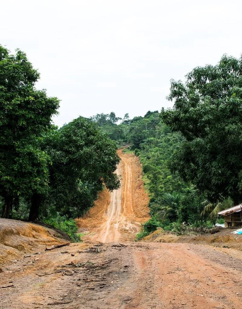 An unflooded road to Wiah clan during the rainy season (2016)