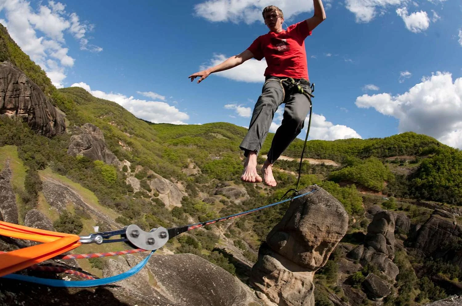 Highline „Master Crumble“ 42m lang und 40m hoch
