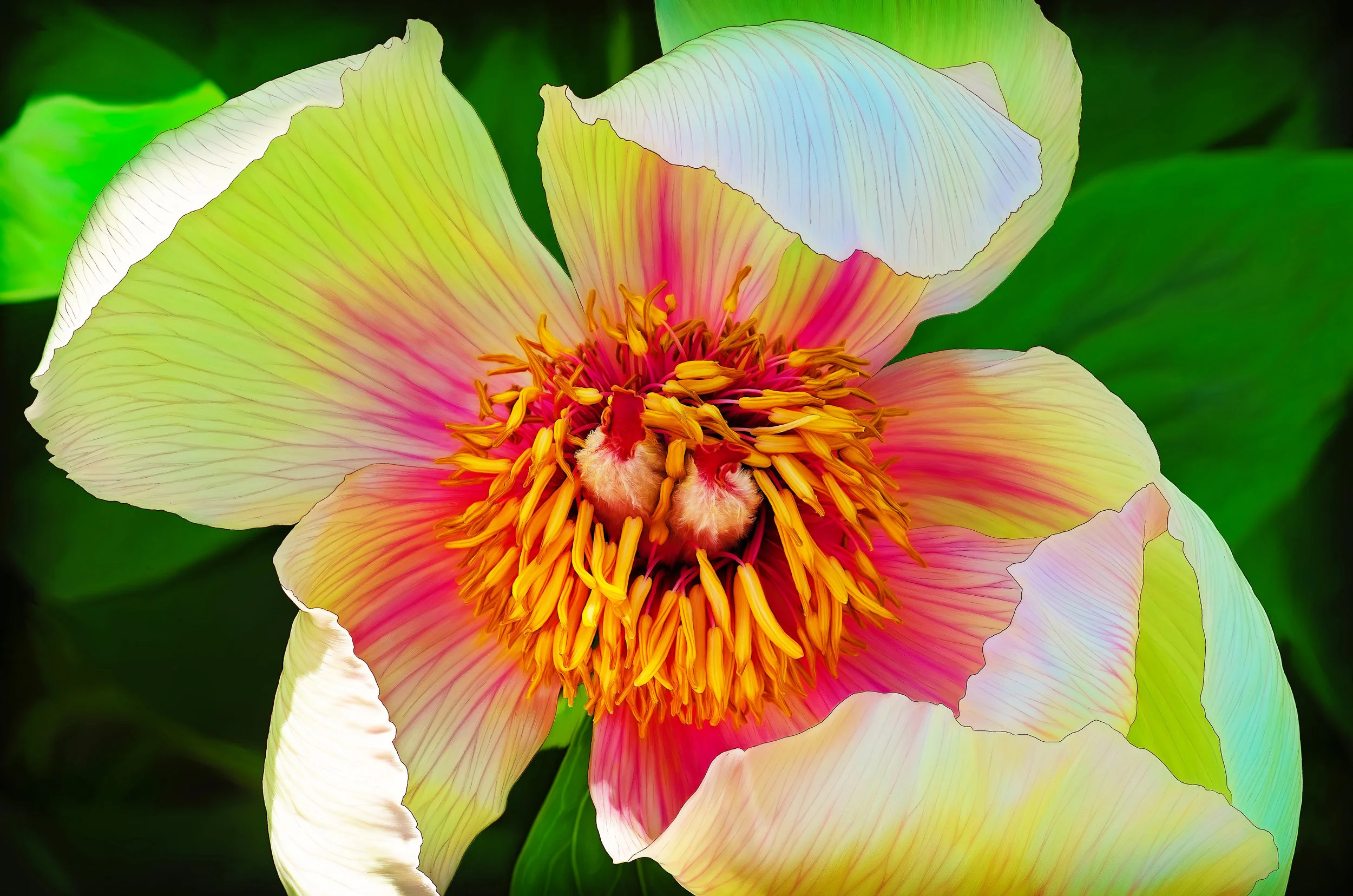 Peony Close Up Painting