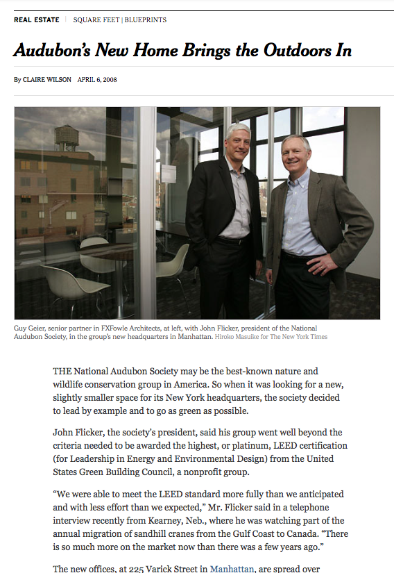 Our National Audubon Tables in the New York Times