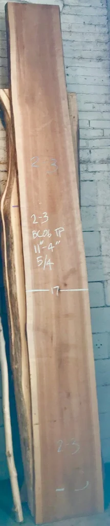 BC0608TP2-3 11’-4” L x 17” W x 1-3/4” T 28 bf @ $20/bf $562