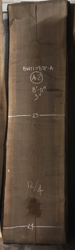 BW1108TPA-A2 8’-0” L x 23.5” W x 3” T 47 bf @ $25/bf $1175