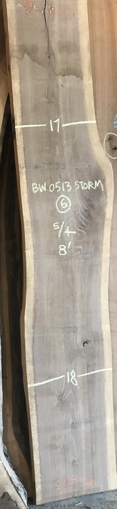 BW0513STORM-L1.5-6 8’-0” L x 17” W x 1.25” T 14.2 bf @ $20/bf $283