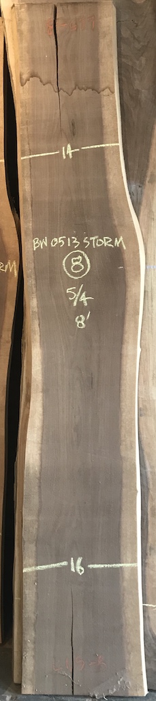 BW0513STORM-L1.5-8 8’-0” L x 16” W x 1.25” T 11.7 bf @ $20/bf $233
