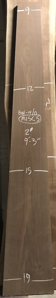 BWWO-MISC5 11’-4” L x 17” W x 1-3/4” T 28 bf @ $20/bf $562