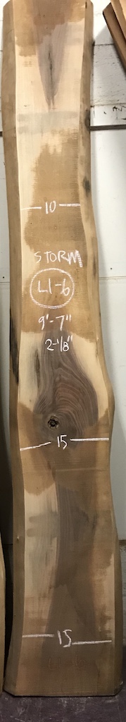 BWSTORM-L1-6 9’-7” L x 13” W x 2.125” T 22.1 bf @ $20/bf $441