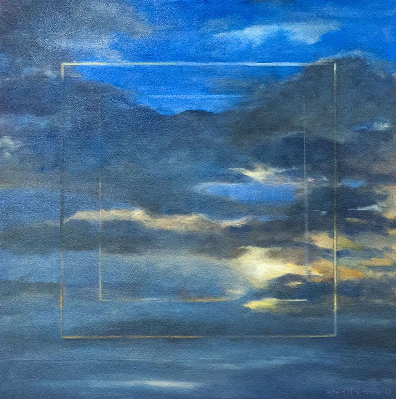 THROUGH THE EMPYREAN — 2021,  oil on canvas, 24 × 24”