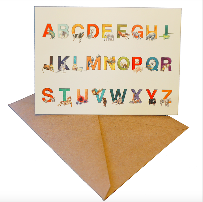 Alphabet Greeting Card Brown Envelope
