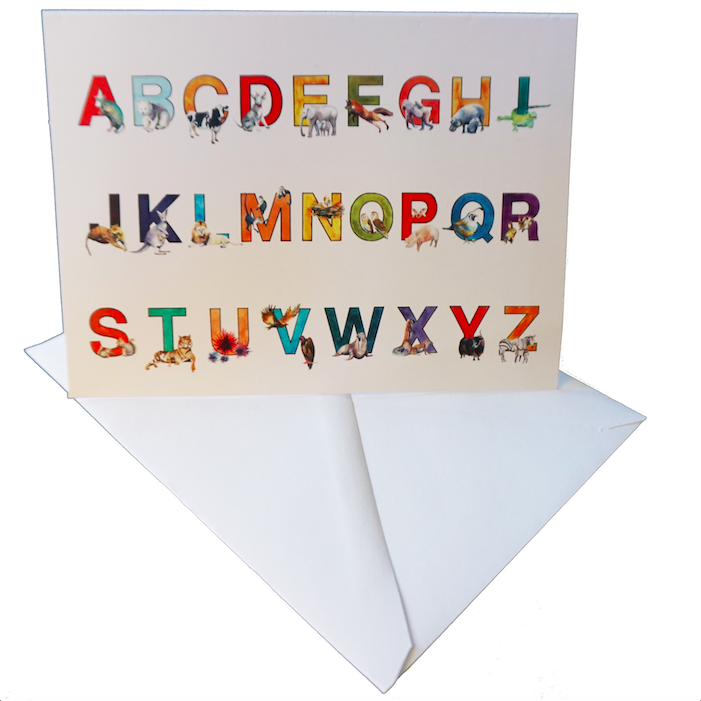 Alphabet Greeting Card White Envelope