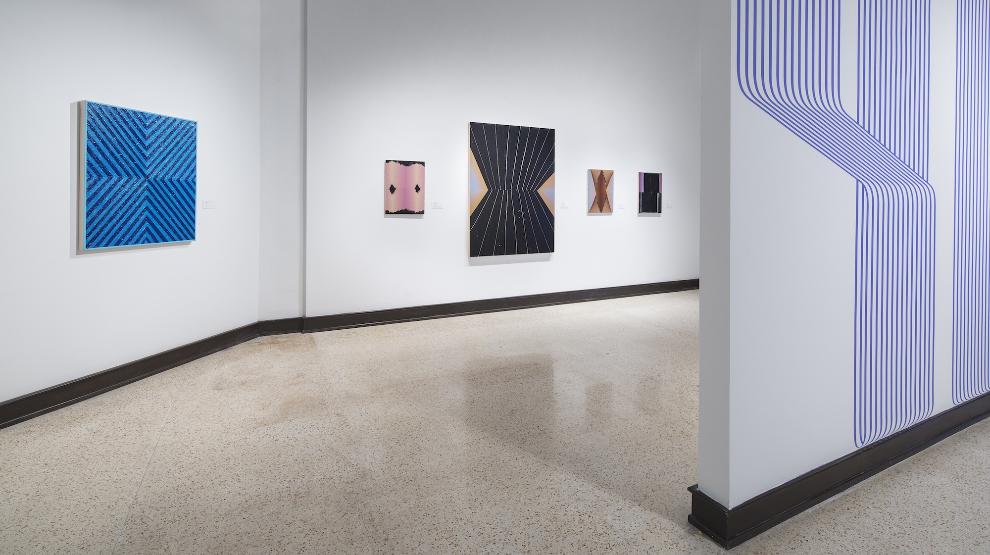  Russell Tyler (left), Rafael Vega (center), Terry Taggerty (right).&nbsp; Linear Abstraction ,&nbsp;Gutstein Gallery, Savannah College of Art and Design, Savannah, Georgia. Courtesy of the Savannah College of Art and Design. 2015. Photo: Marc Newton