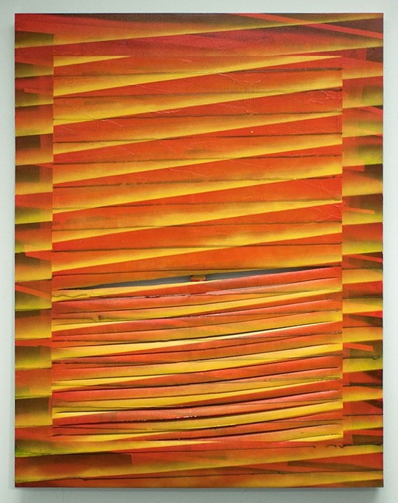  Untitled  Acrylic, enamel, spray paint, silicon caulk on canvas  65 x 50 in  2011 