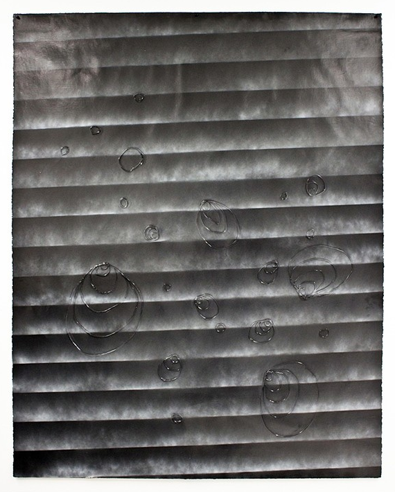 Untitled Enamel, spray paint, silicon caulk on paper 65 x 50 in 2010