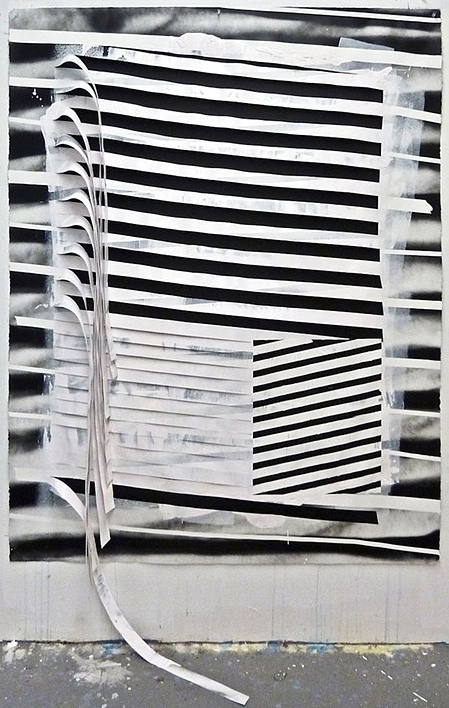  Untitled  Acrylic, enamel, spray paint on paper  65 x 50 in  2011 