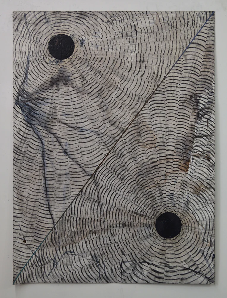 Untitled Acrylic, charcoal, spray paint on canvas. 64 x 48 in. 2016