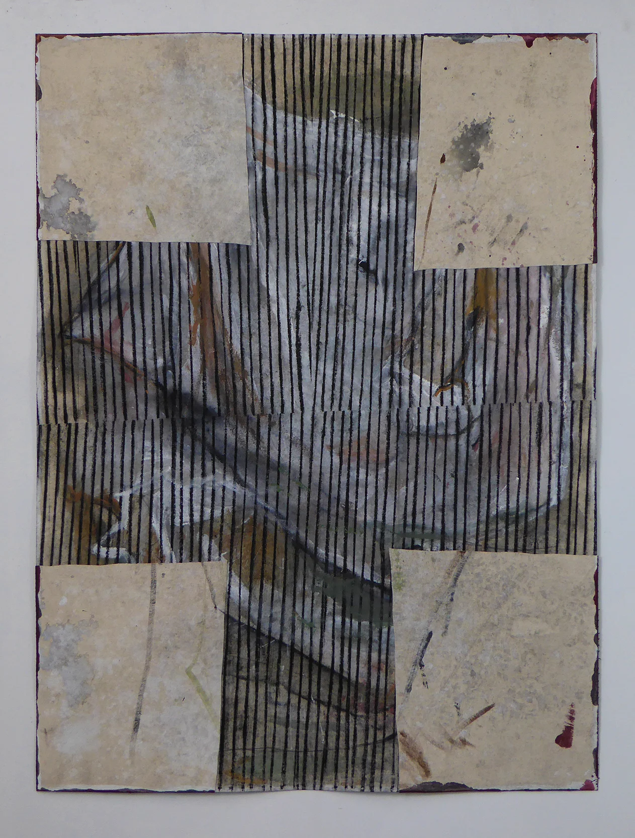 Untitled Acrylic, charcoal, canvas on canvas. 64 x 48 in 2017