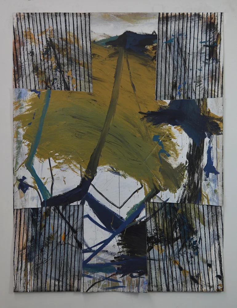 Untitled Acrylic, charcoal, canvas on canvas. 64 x 48 in 2017