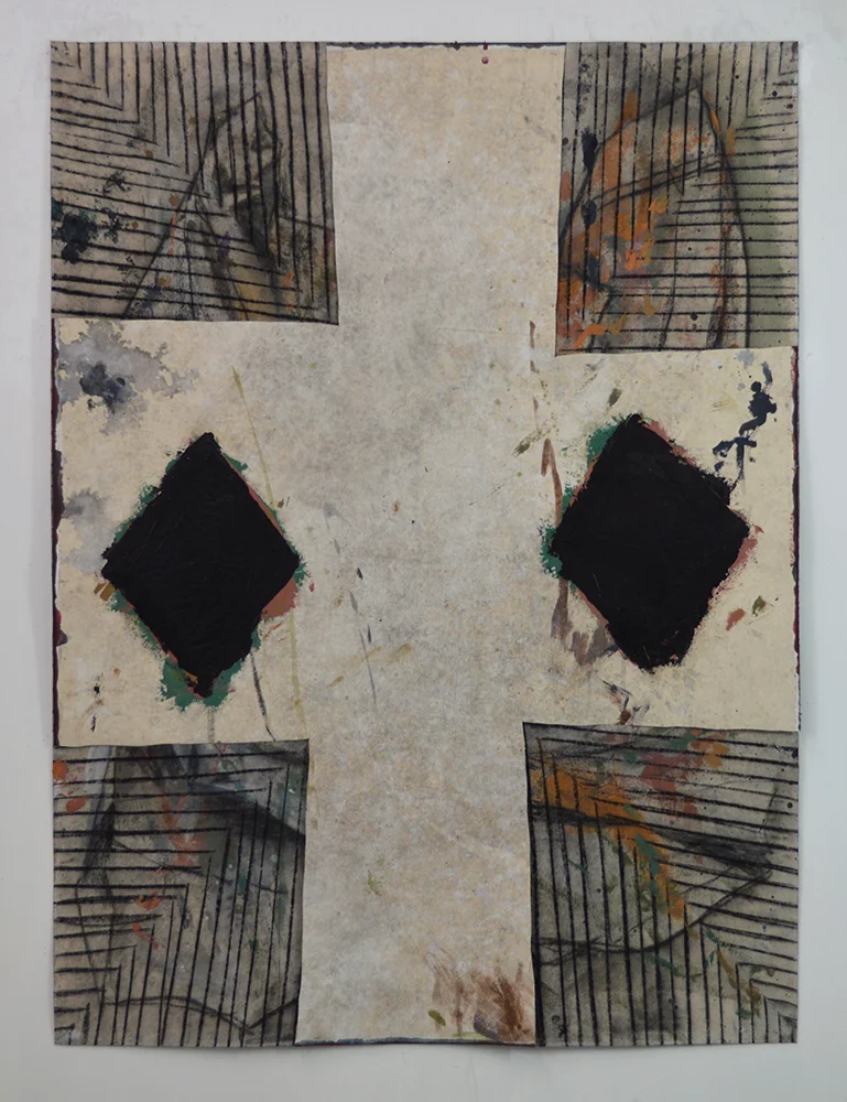 Untitled Acrylic, charcoal, canvas on canvas. 64 x 48 in 2017