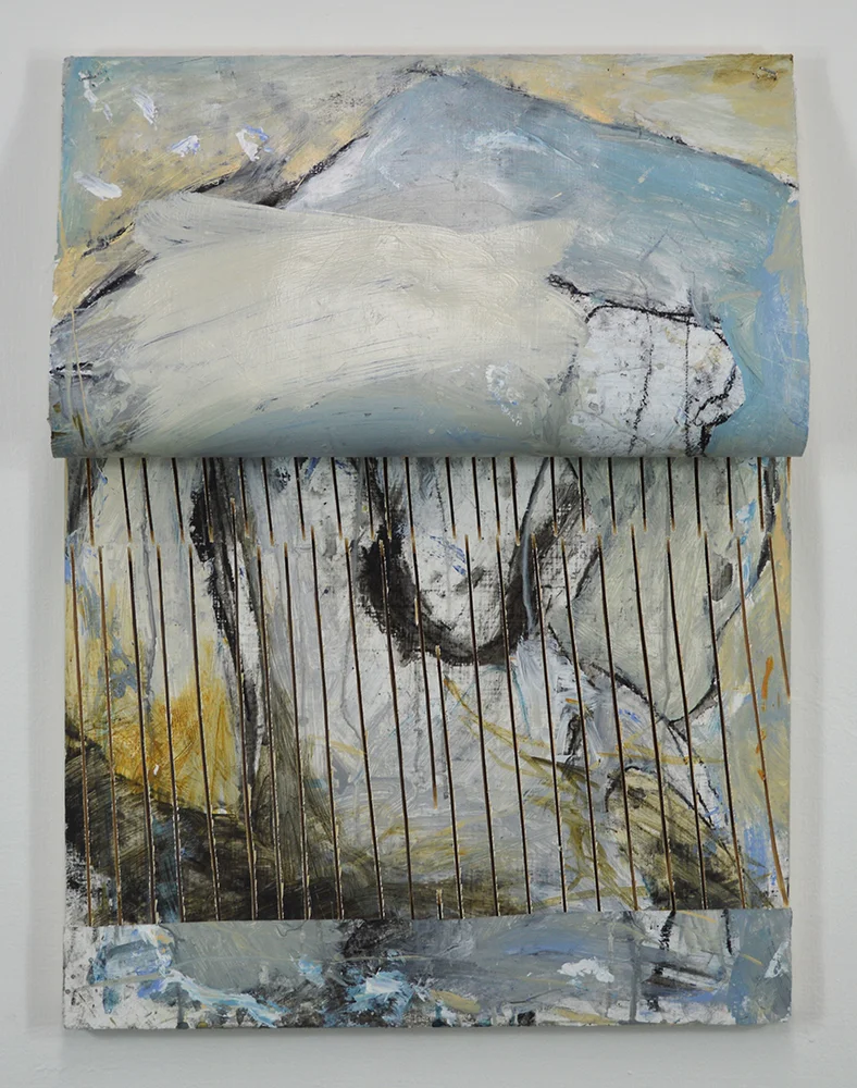 Untitled Acrylic, charcoal, paper on panel. 24 x 18 x 4in. 2017