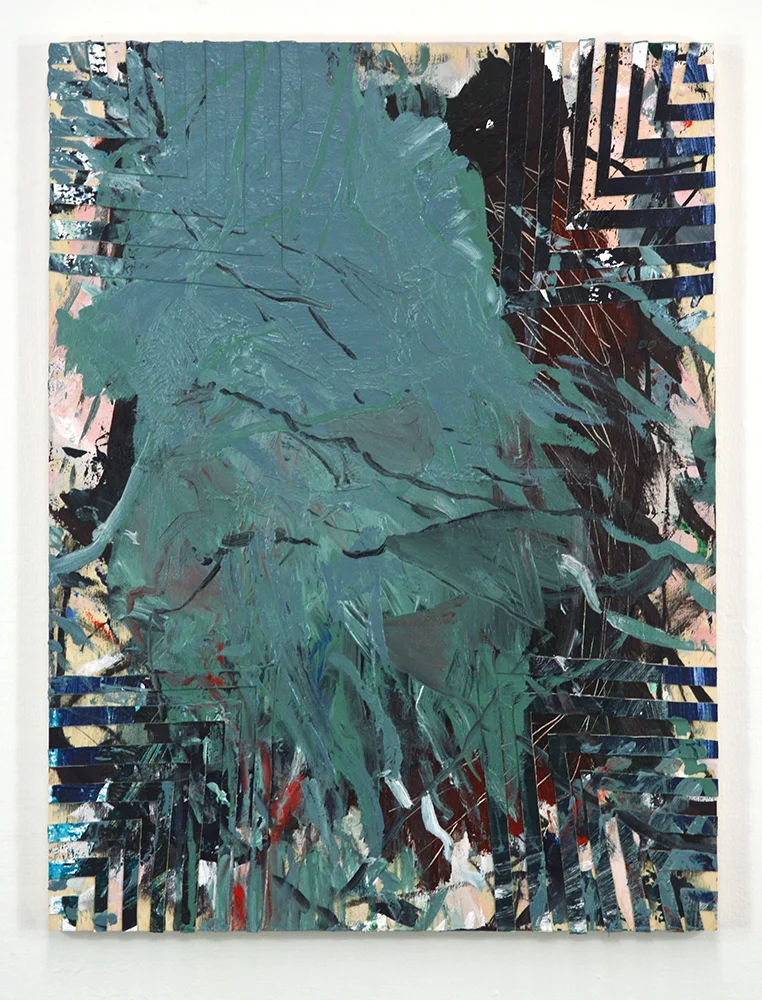 Untitled Acrylic, charcoal, canvas on panel 24 x 18 in 2018