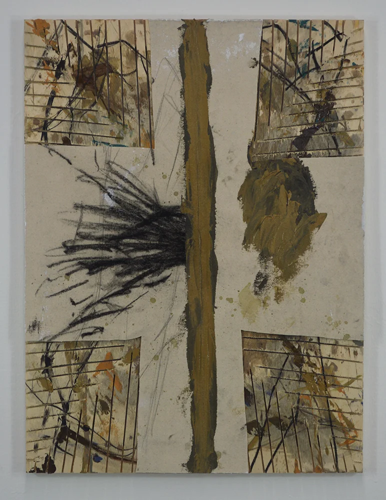 Untitled Acrylic, charcoal, canvas on panel 24 x 18 in 2018