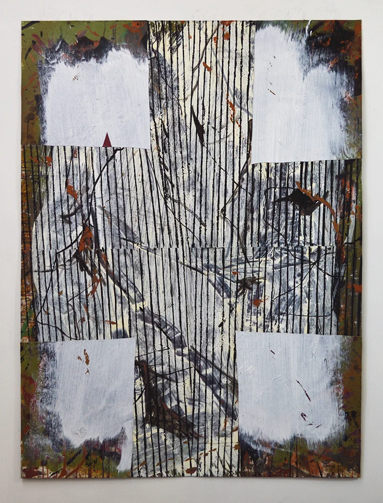 Untitled Acrylic, charcoal, canvas on canvas 64 x 48 in 2018