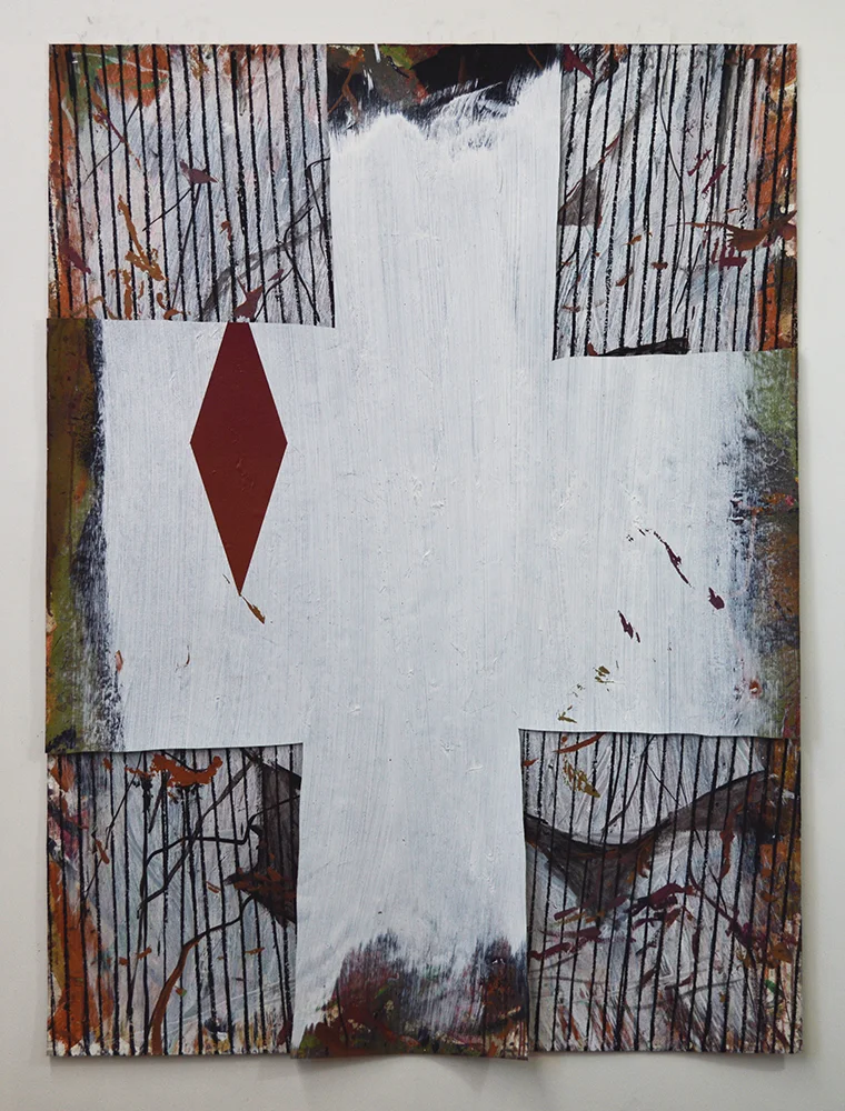 Untitled Acrylic, charcoal, canvas on canvas 64 x 48 in 2018