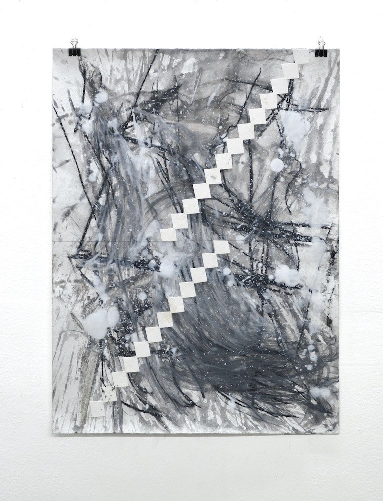  Untitled  Acrylic, charcoal, graphite pencil on paper.  24 x 18 in.  2023 