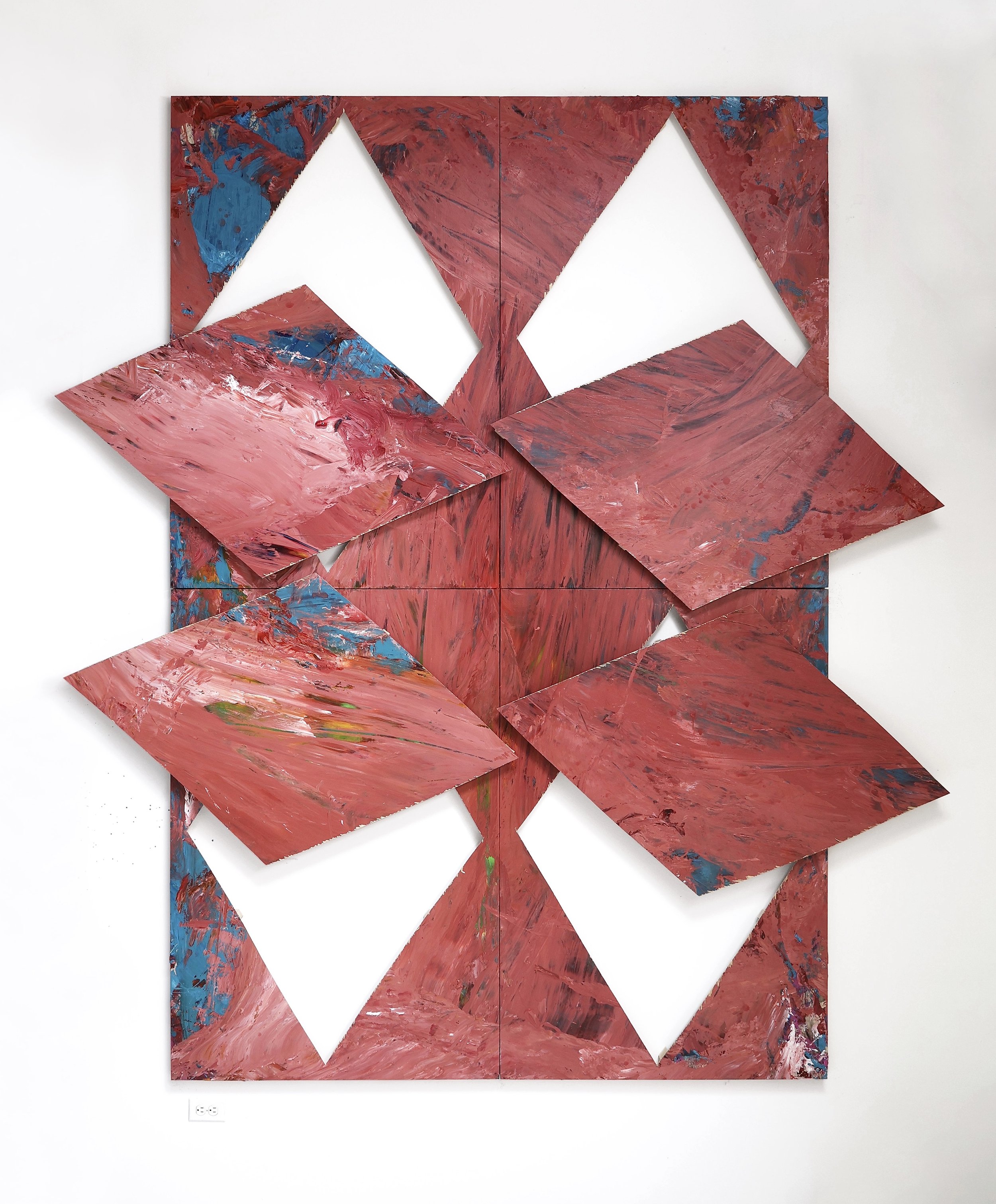 Untitled Acrylic, charcoal, graphite pencil, wood panel on wood panel. 120 × 109 × 2 in, multiple panels. 2024