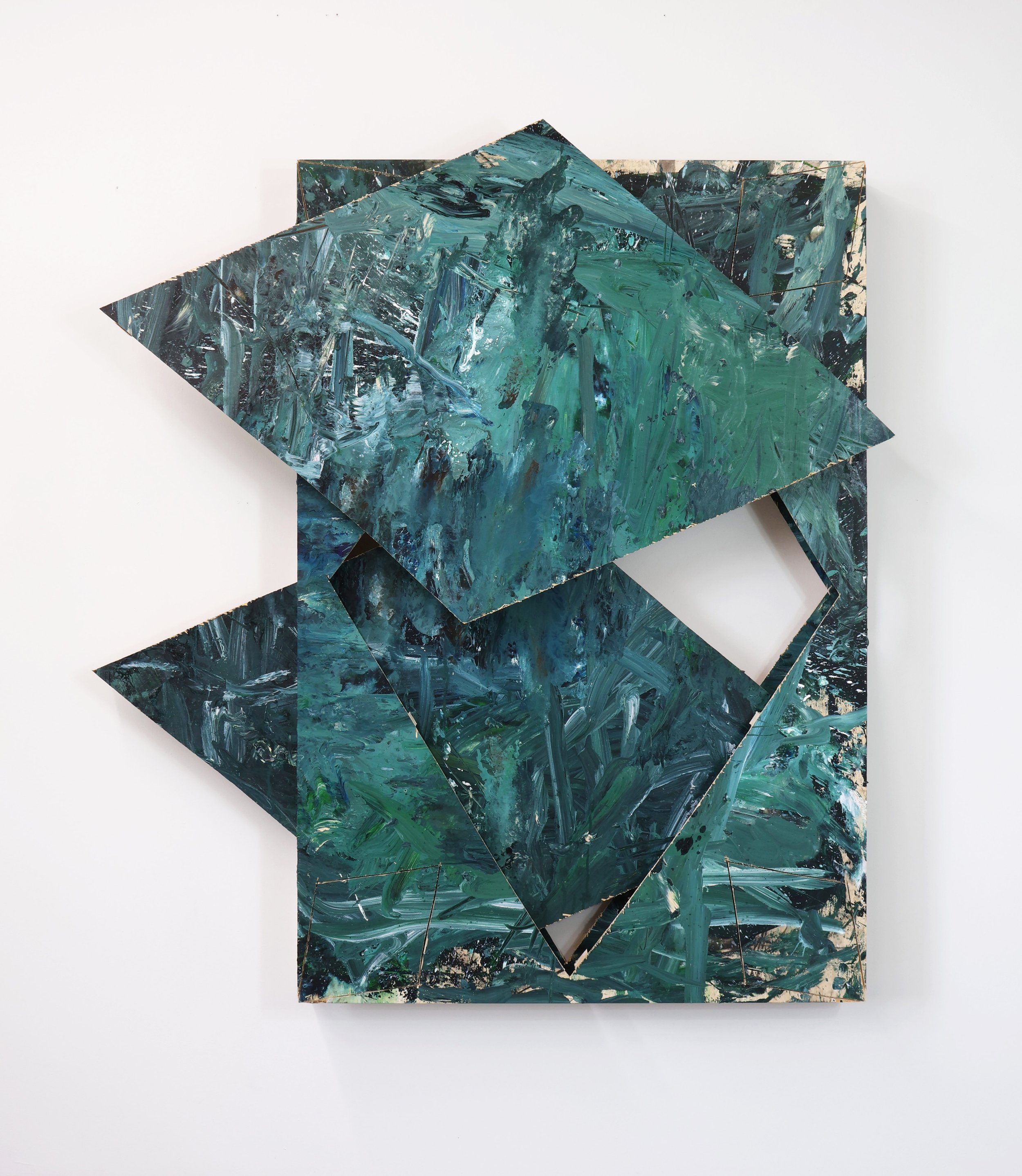 Untitled Acrylic, charcoal, graphite pencil, wood panel on wood panel. 62 × 56 × 5 in, multiple panels. 2024