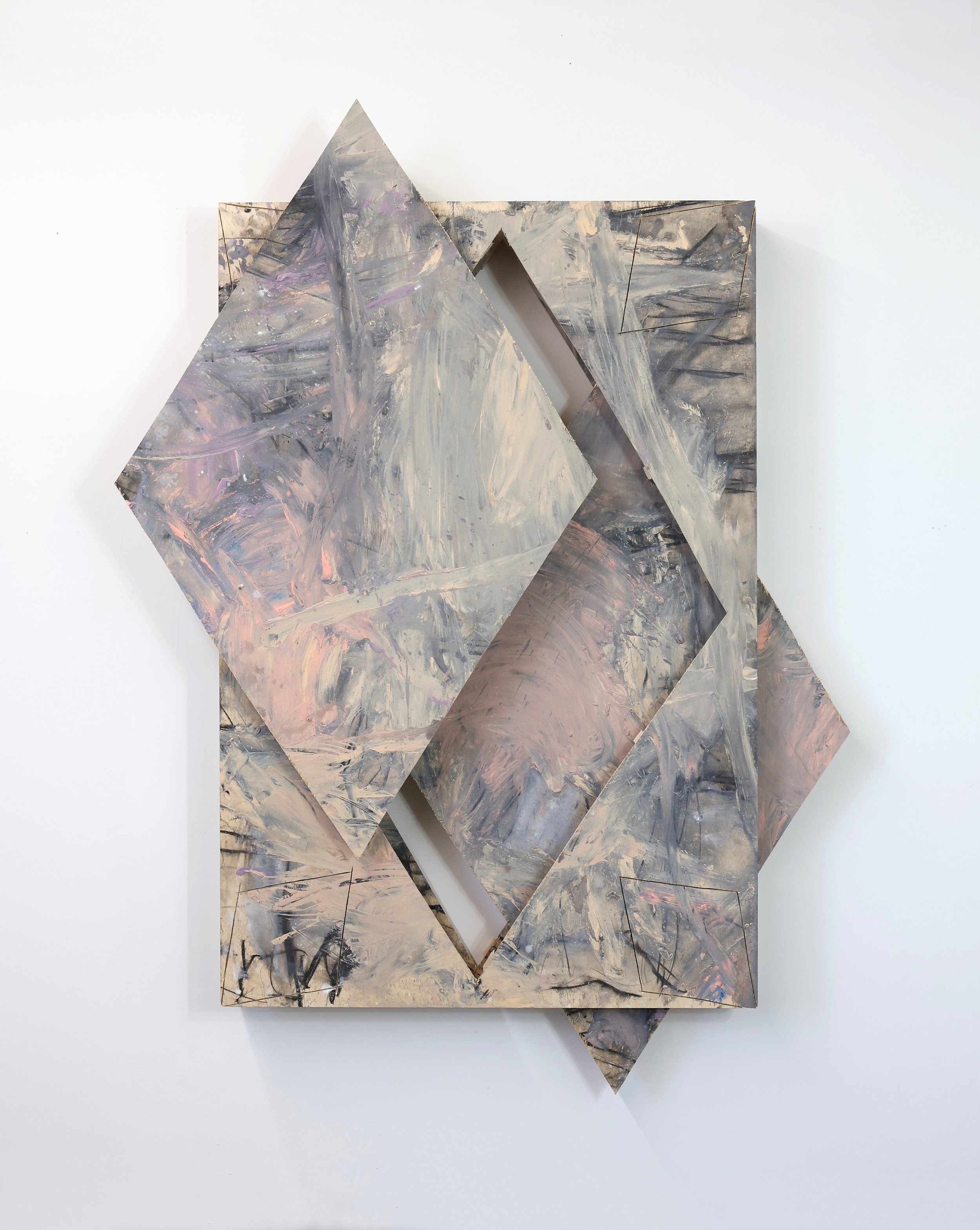 Untitled Acrylic, charcoal, graphite pencil, wood panel on wood panel. 76 × 56 × 5 in, multiple panels. 2024