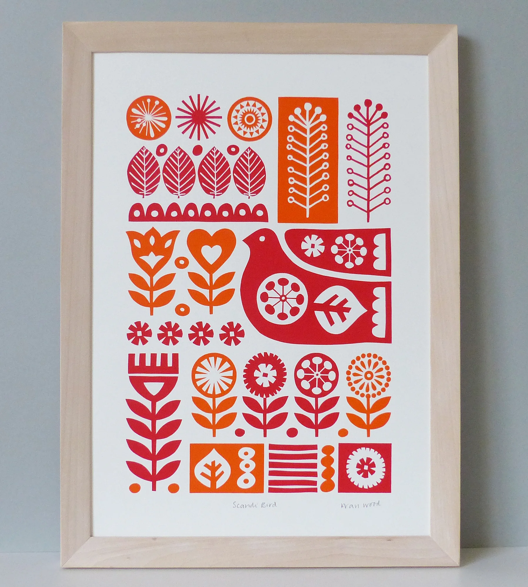 Scandi Bird Screenprint. Open Edition.