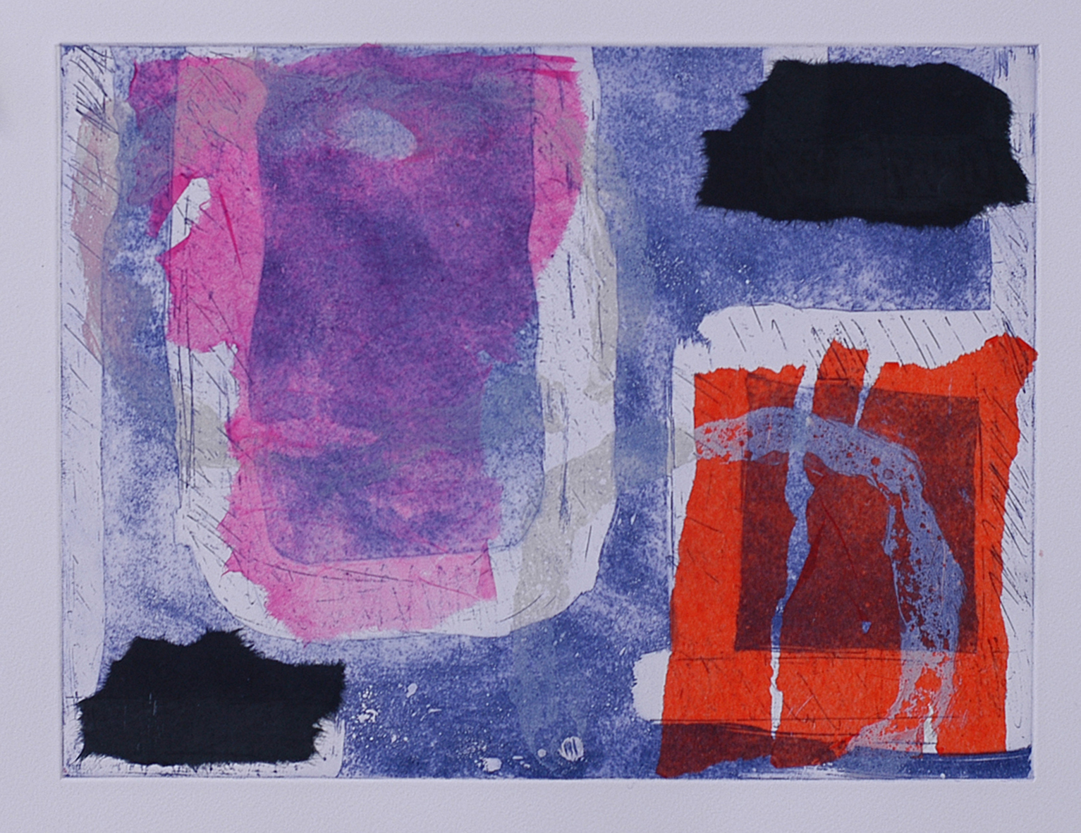 Usual Suspects III Two plate etching with chine collé