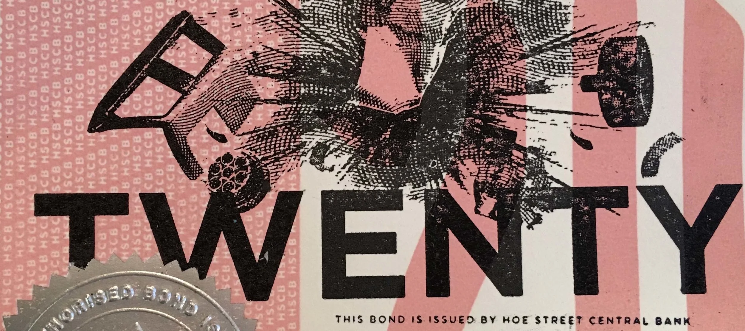 £20 HSCB Bond from the rebel bank - Medium: screen print, foil block, letterpress, company seal